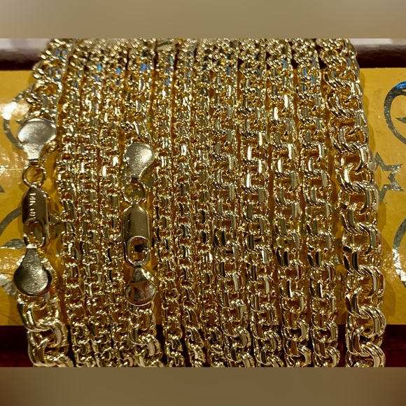 BISMARK Yellow Gold plated 14k Chain Necklaces  24” With crystal cross - Picture 15 of 17